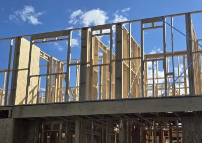 Wooden framework for house windows under construction using timber from CTS in Queensland.
